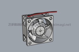 内置标准散热小风扇外观模型素材-3D模型下载 