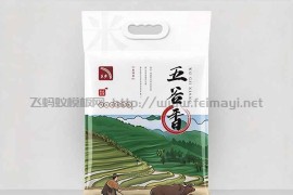 五谷香大米精美包装袋-包装设计平面展开图--AI格式 