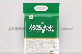 优选大米精美包装袋-包装设计平面展开图--AI格式 