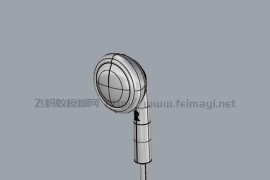 单个小耳机模型素材-3D模型下载