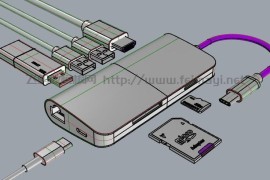 8合1扩展坞3D模型下载