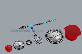 各尺寸音箱喇叭模型跟苹果数据线模型素材，3D模型下载