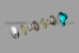 入耳式耳机爆炸图外观模型素材-3D模型下载 