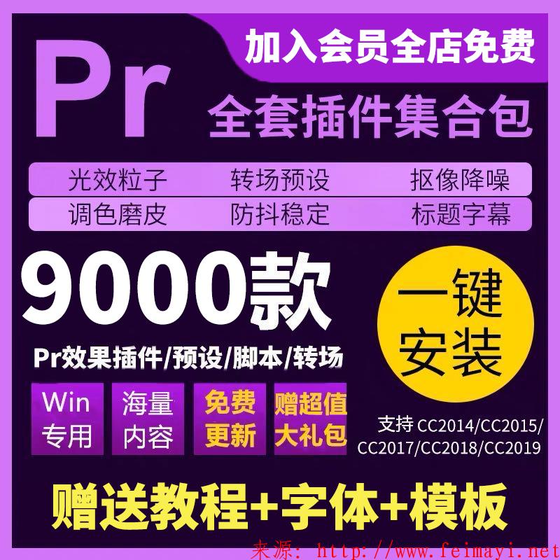  pr2020插件全套一键安装包磨皮美颜调色预设转场字幕特效模板素材