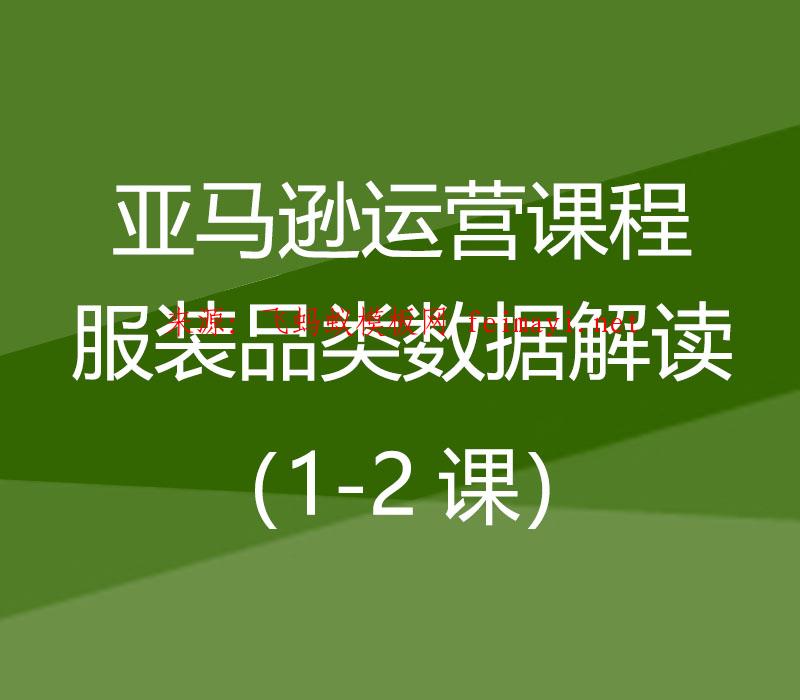 2021亚马逊运营课程Amazon：服装品类数据解读（1-2课） 