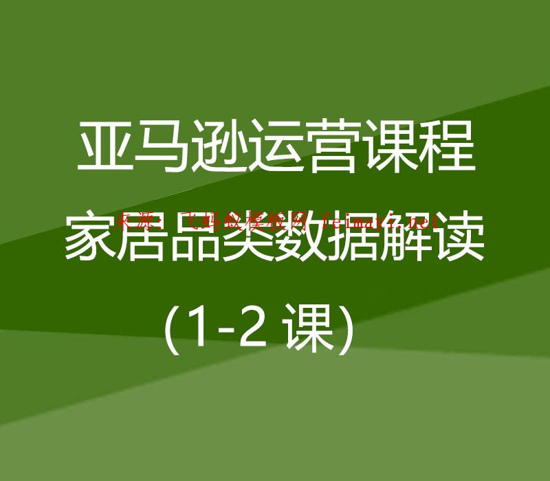 2021亚马逊运营课程Amazon：家居品类数据解读（1-2课） 