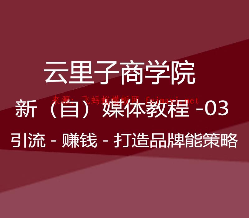 2021年云里子商学院-新（自）媒体教程-03-新（自）媒体能引流-赚钱-打造品牌能策略 