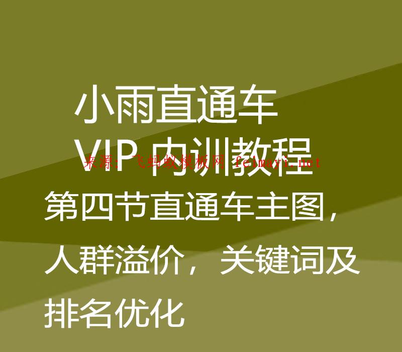 小雨直通车VIP内训教程-第四节直通车主图，人群溢价，关键词及排名优化 