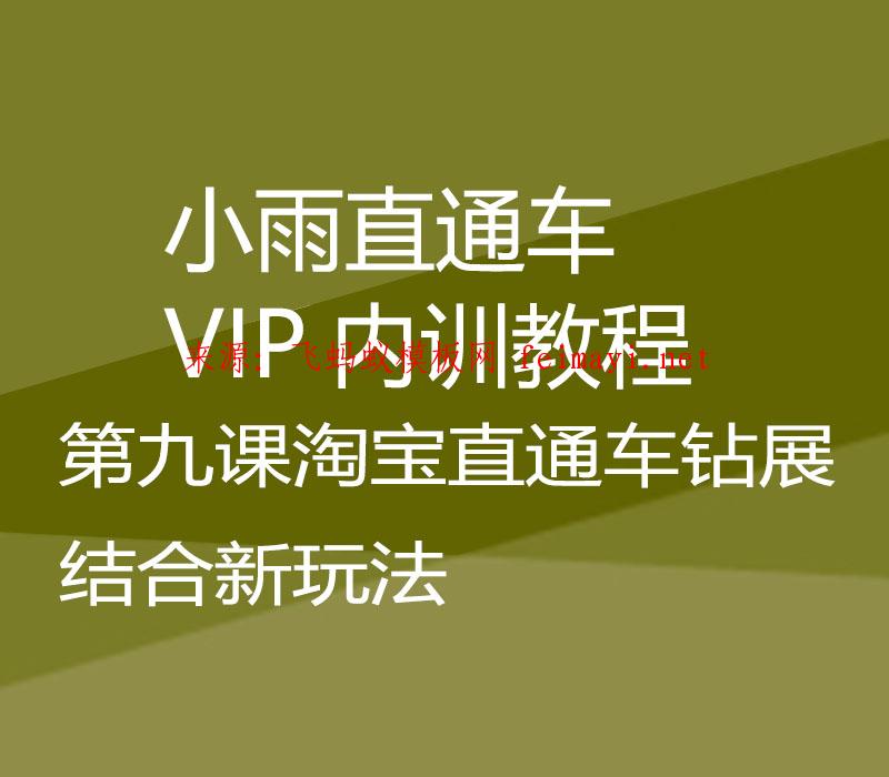 2021小雨直通车VIP内训教程-第九课淘宝直通车钻展结合新玩法 