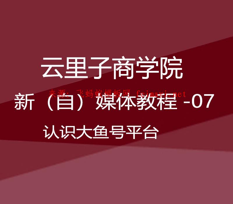 2021云里子商学院-新（自）媒体教程-07-认识大鱼号平台 