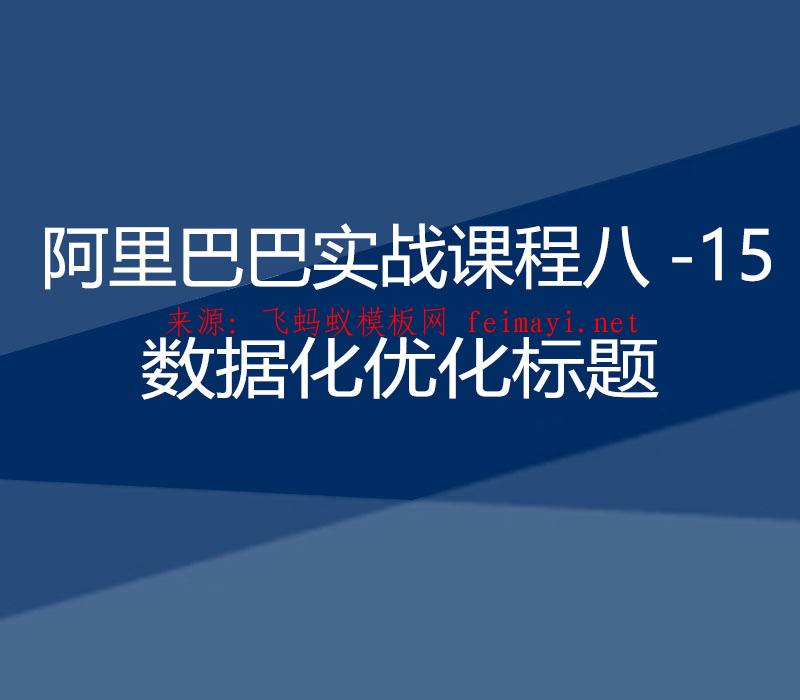 2021阿里巴巴实战课程八-15：数据化优化标题