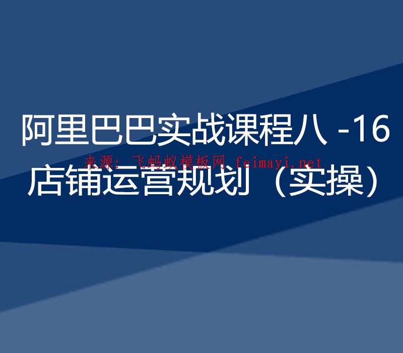 2021阿里巴巴实战课程八-16：店铺运营规划（实操）