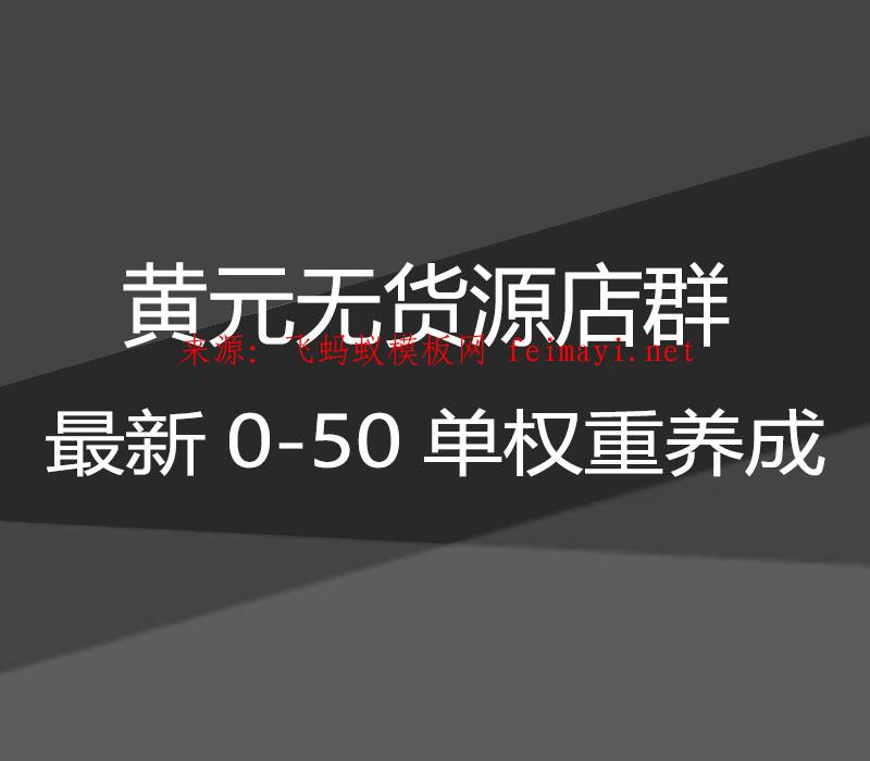 无货源教程-黄元无货源店群-最新0-50单权重养成 