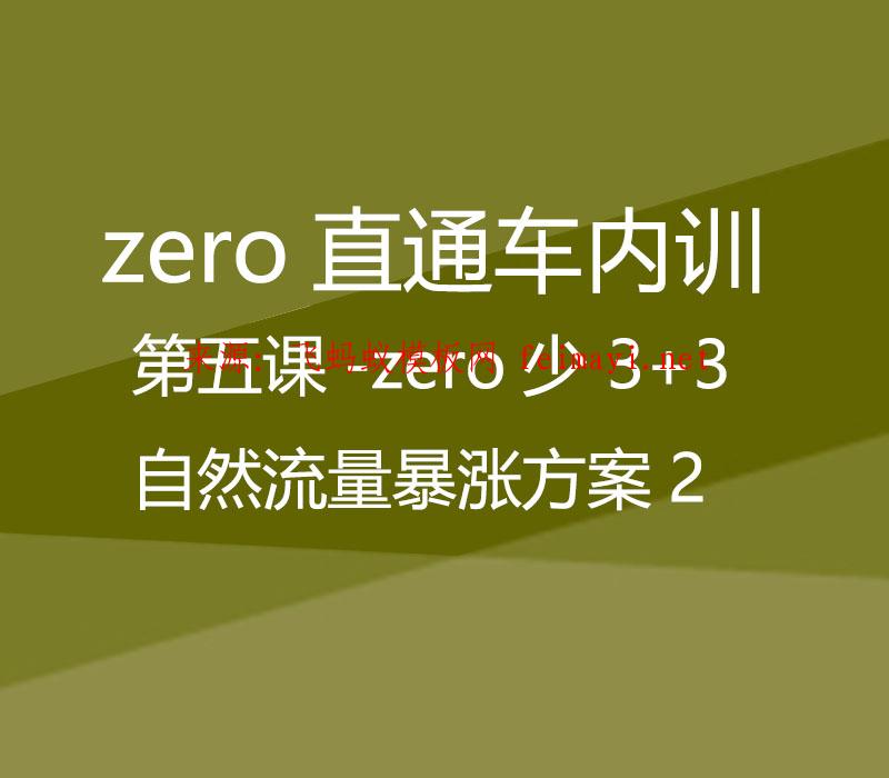 zero直通车-第五课-zero少 3+3自然流量暴涨方案2 