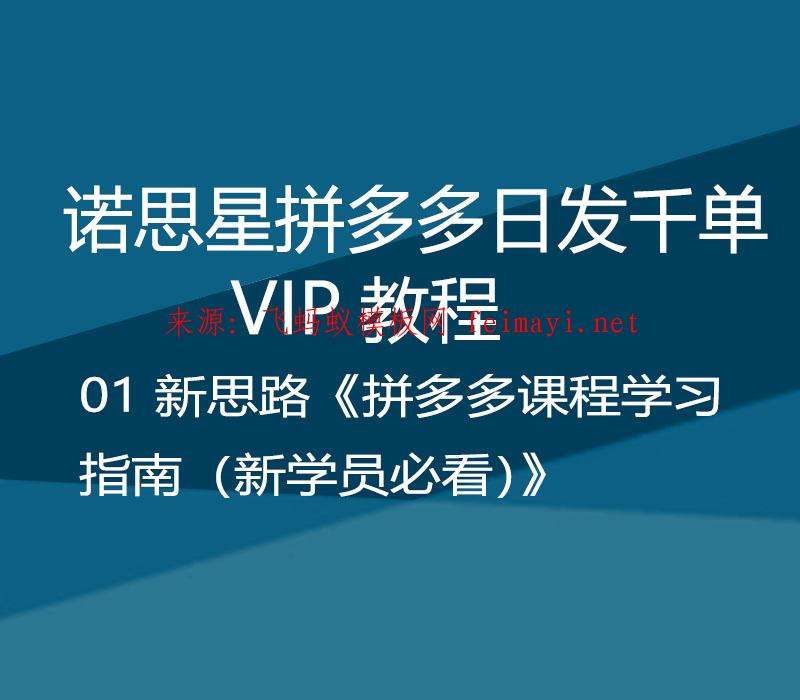 诺思星拼多多日发千单VIP教程 01 新思路《拼多多课程学习指南（新学员必看）》