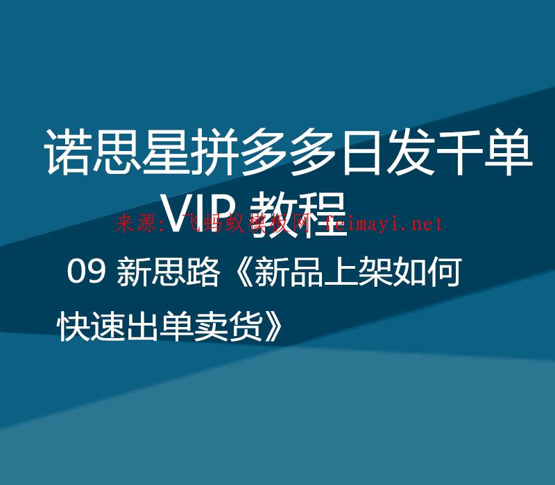 诺思星拼多多日发千单VIP教程 09 新思路《新品上架如何快速出单卖货》