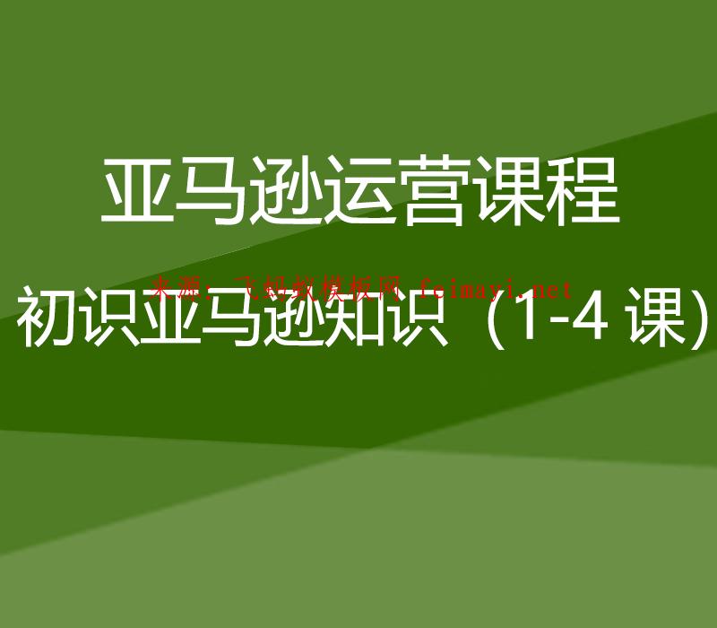 亚马逊运营课程Amazon：初识亚马逊知识（1-4课）