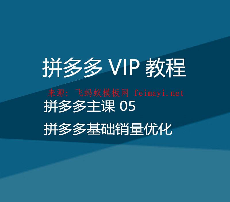 拼多多VIP教程 拼多多主课培训教程 05 拼多多基础销量优化 