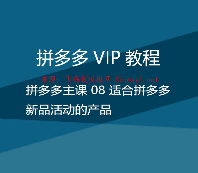 拼多多VIP教程 拼多多主课培训教程 08 适合拼多多新品活动的产品