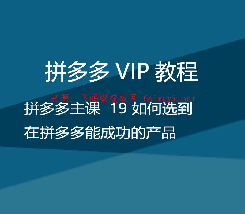 拼多多培训VIP视频教程 拼多多主课 19 如何选到在拼多多能成功的产品