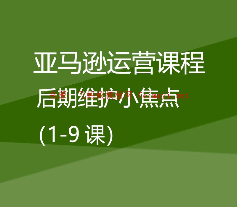 亚马逊运营培训付费课程Amazon：后期维护小焦点（1-9课） 