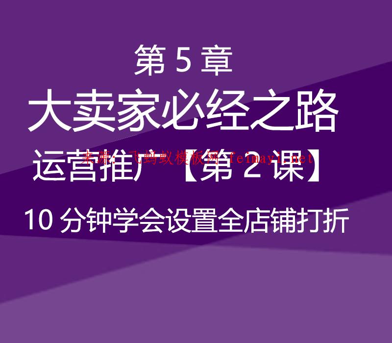 速卖通教程第5章-大卖家必经之路--运营推广【第2课】10分钟学会设置全店铺打折 