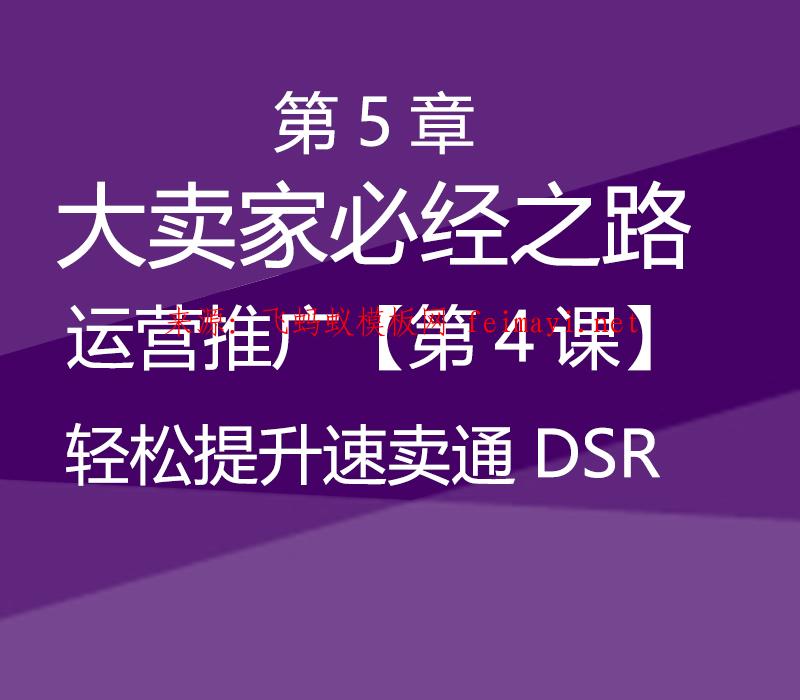 速卖通教程第5章-大卖家必经之路--运营推广【第4课】轻松提升速卖通DSR 