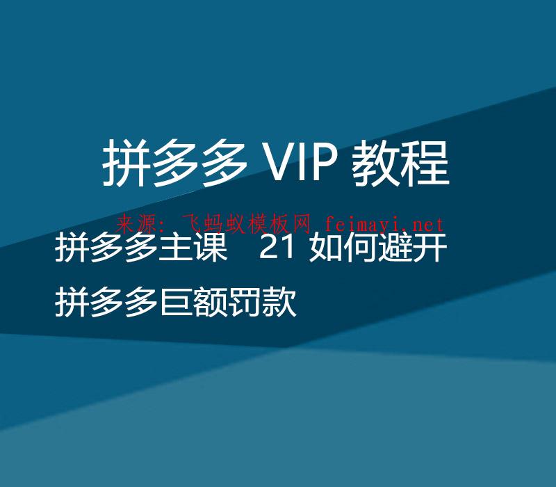 拼多多VIP教程 拼多多主课 21 如何避开拼多多巨额罚款 