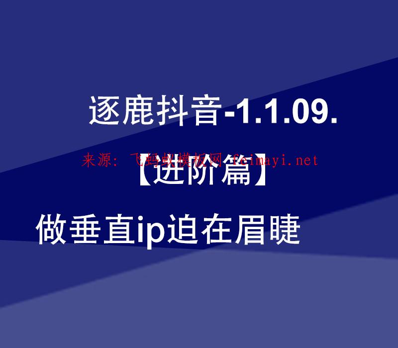 最新教程逐鹿抖音-1.2.01.【进阶篇】做垂直ip迫在眉睫 