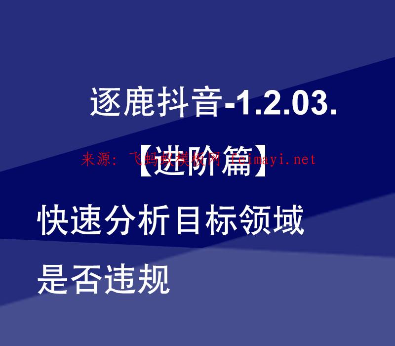 逐鹿抖音视频教程-1.2.03.【进阶篇】快速分析目标领域是否违规