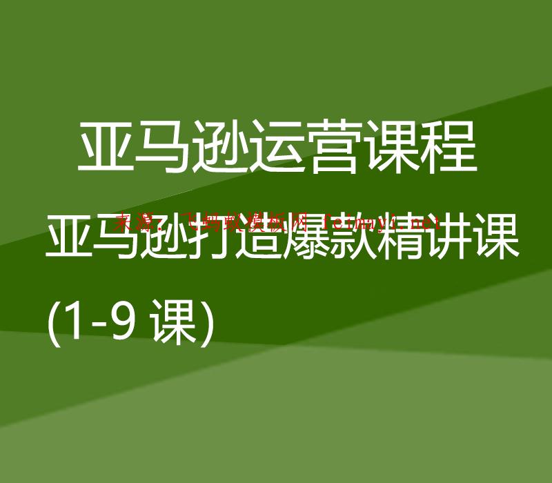  亚马逊运营课程Amazon：亚马逊打造爆款精讲课(1-9课） 