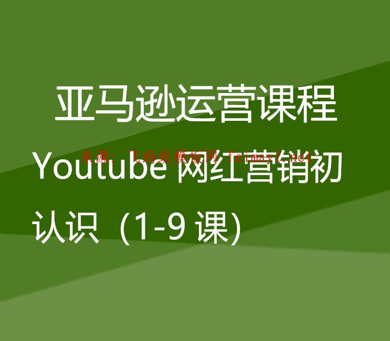 2023最新教程亚马逊运营课程Amazon：Youtube网红营销初认识（1-9课） 